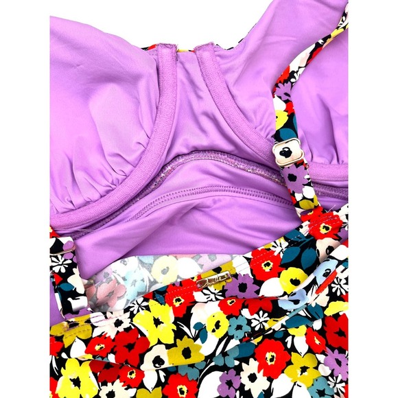 Anne Cole FLOWER Underwire MULTI Floral Underwire Swim Tankini Top NWT $74 - Picture 4 of 7
